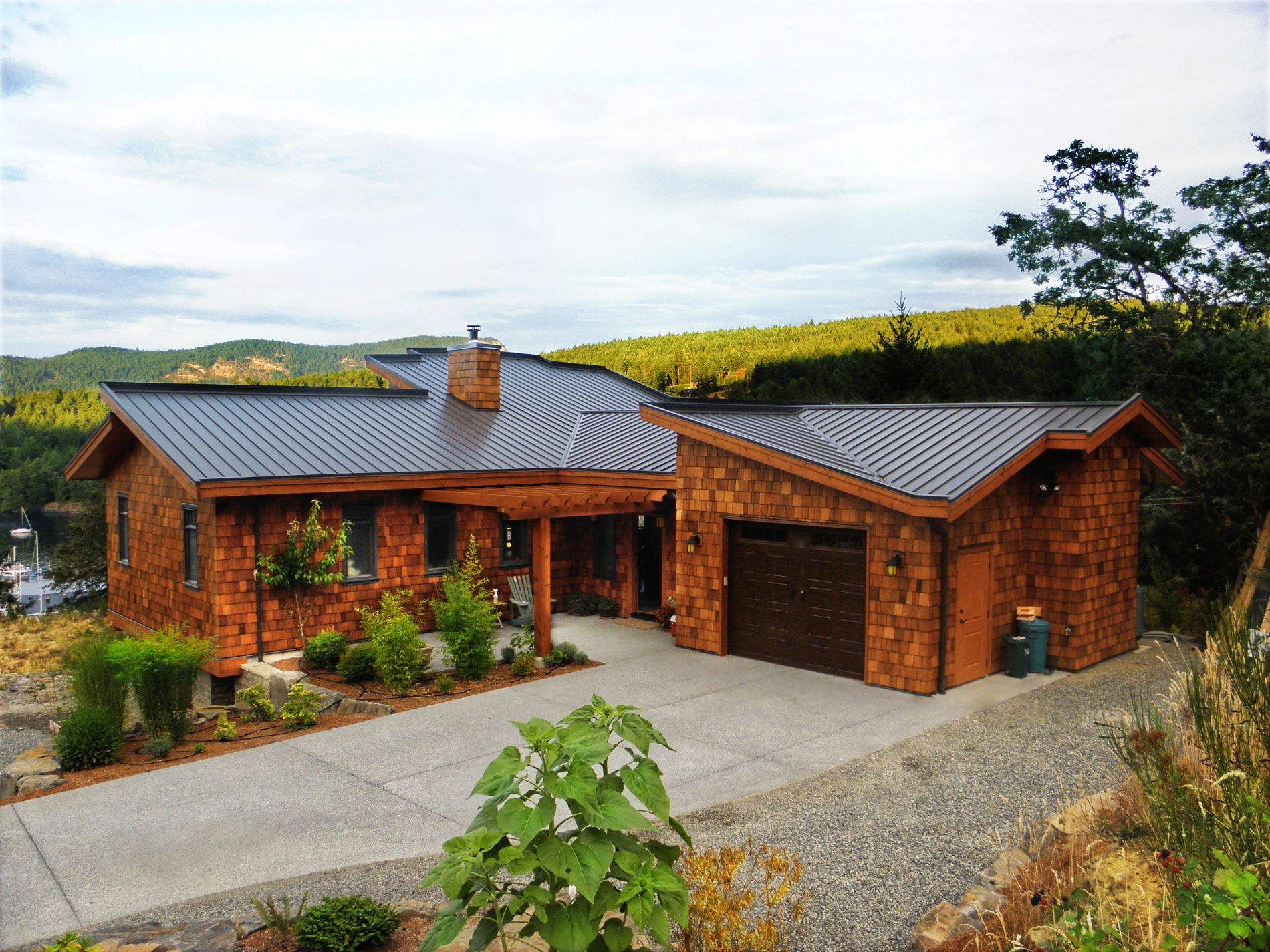 exterior of Shore Pine View custom home by Somenos